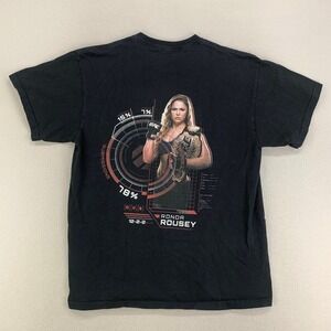 UFC Ronda‎ Rousey T-Shirt size Medium Black Graphic Tee 10-0 Fight MMA